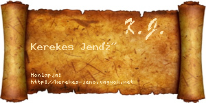 Kerekes Jenő névjegykártya